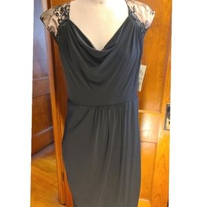Black Cowl Neck Lace Detail Dress size 10